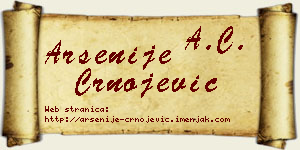 Arsenije Crnojević vizit kartica